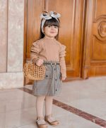 ست بلوز دامن کمربند پرین