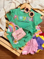 کراپ شلوارک رنگین کمان