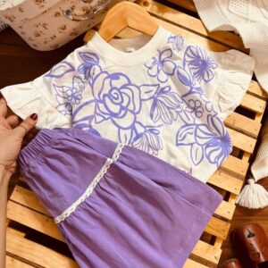 کراپ و دامن شلوارکی فلاور