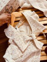 کراپ شلوار گیپور گره‌ای