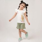 تاپ شلوارک زرافه و گلها
