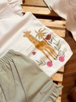 تاپ شلوارک زرافه و گلها