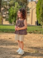 تاپ شلوارک دخترانه پلنگی