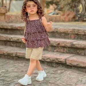 تاپ شلوارک دخترانه پلنگی