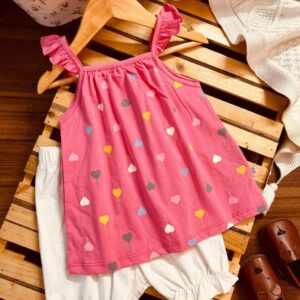 تاپ و شورتک دخترانه قلبی بادکنکی