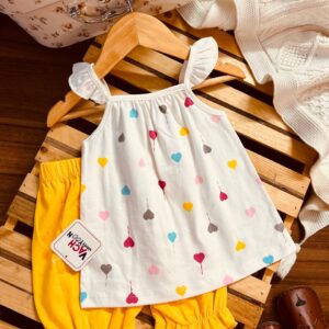 تاپ و شورتک دخترانه قلبی بادکنکی