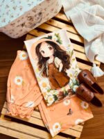 تیشرت و شلوار بگ دخترانه بابونه نارنجی