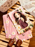 تیشرت و شلوار بگ دخترانه بابونه صورتی