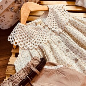 تاپ شلوارک دخترانه قلاب بافی