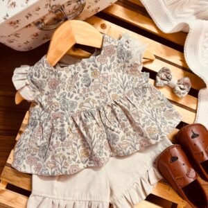 تاپ و شلوارک دخترانه گلارا