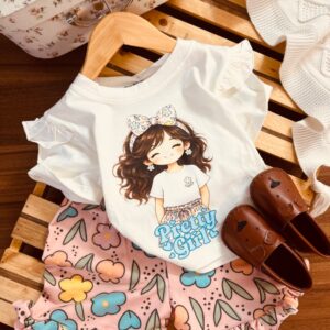 کراپ و شلوارک بچگانه دختر زیبا