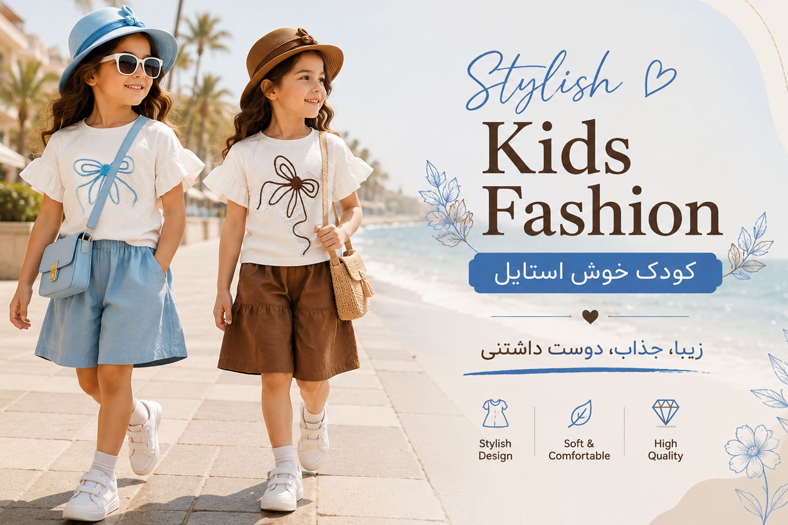 کراپ و شلوارک دخترانه سنجاقک