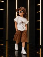 کراپ و شلوارک دخترانه سنجاقک