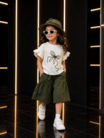 کراپ و شلوارک دخترانه سنجاقک